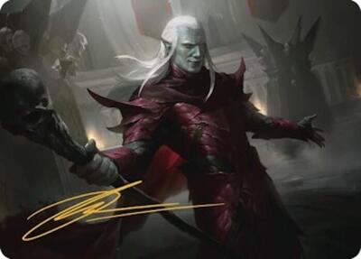 Baeloth Barrityl, Entertainer Art Card (Gold-Stamped Signature) - Art Series: Commander Legends: Battle for Baldur's Gate (ASCLB) #33 - Special Magic: The Gathering Trading Card