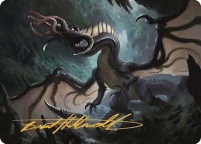 Brainstealer Dragon Art Card (Gold-Stamped Signature) - Art Series: Commander Legends: Battle for Baldur's Gate (ASCLB) #31 - Special Magic: The Gathering Trading Card