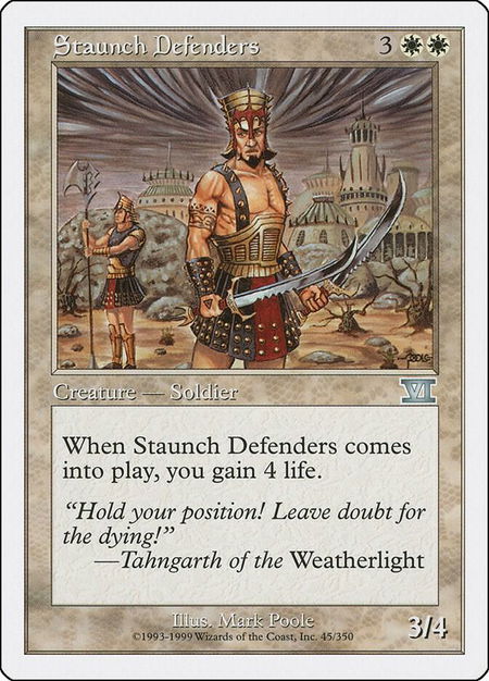 Staunch Defenders - Classic Sixth Edition Magic: The Gathering trading card