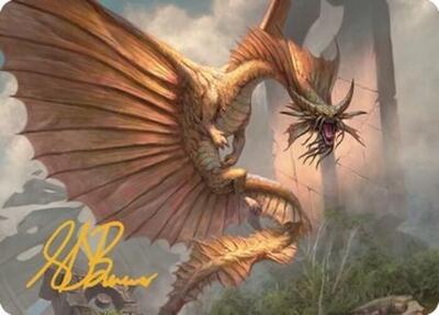Ancient Gold Dragon Art Card (28/81) (Gold-Stamped Signature) - Art Series: Commander Legends: Battle for Baldur's Gate (ASCLB) #28 - Special Magic: The Gathering Trading Card