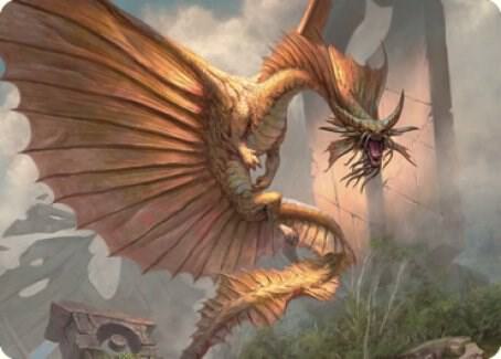 Ancient Gold Dragon Art Card (28/81) trading card from Art Series: Commander Legends: Battle for Baldur's Gate Ancient Gold Dragon Art Card (28/81) - Art Series: Commander Legends: Battle for Baldur's Gate Magic: The Gathering trading card