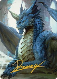 Young Blue Dragon Art Card (Gold-Stamped Signature) - Art Series: Commander Legends: Battle for Baldur's Gate (ASCLB) #27 - Special Magic: The Gathering Trading Card
