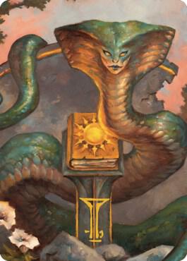 Guardian Naga Art Card (Gold-Stamped Signature) - Art Series: Commander Legends: Battle for Baldur's Gate Magic: The Gathering trading card