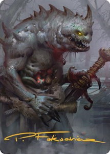 Gray Slaad Art Card (Gold-Stamped Signature) - Art Series: Commander Legends: Battle for Baldur's Gate (ASCLB) #15 - Special Magic: The Gathering Trading Card