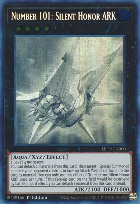 Number 101: Silent Honor ARK trading card from Legendary Duelists: Duels From the Deep Number 101: Silent Honor ARK - Legendary Duelists: Duels From the Deep YuGiOh trading card