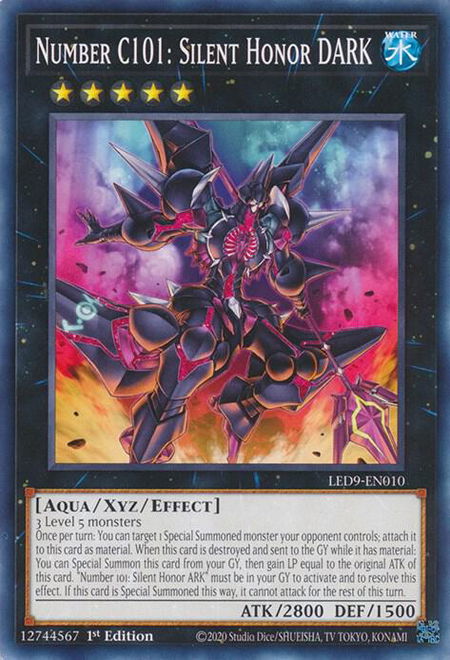 Number C101: Silent Honor DARK trading card from Legendary Duelists: Duels From the Deep Number C101: Silent Honor DARK - Legendary Duelists: Duels From the Deep YuGiOh trading card