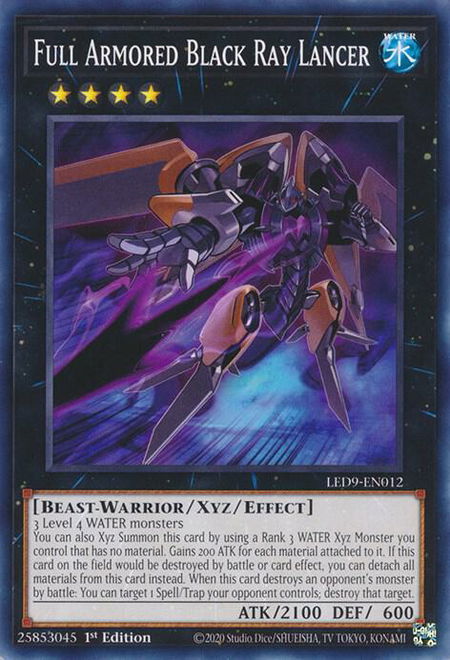 Full Armored Black Ray Lancer trading card from Legendary Duelists: Duels From the Deep Full Armored Black Ray Lancer - Legendary Duelists: Duels From the Deep YuGiOh trading card