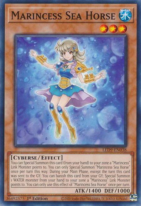 Marincess Sea Horse trading card from Legendary Duelists: Duels From the Deep Marincess Sea Horse - Legendary Duelists: Duels From the Deep YuGiOh trading card