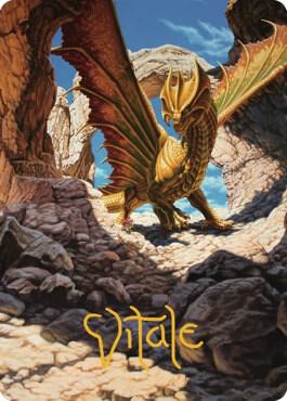 Ancient Brass Dragon Art Card (2/81) (Gold-Stamped Signature) - Art Series: Commander Legends: Battle for Baldur's Gate Magic: The Gathering trading card