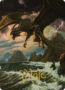 Ancient Bronze Dragon Art Card (3/81) (Gold-Stamped Signature) - Art Series: Commander Legends: Battle for Baldur's Gate (ASCLB) #3 - Special Magic: The Gathering Trading Card