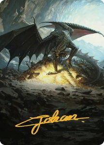 Ancient Copper Dragon Art Card (4/81) (Gold-Stamped Signature) - Art Series: Commander Legends: Battle for Baldur's Gate (ASCLB) #4 - Special Magic: The Gathering Trading Card