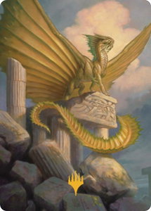 Ancient Gold Dragon Art Card (5/81) (Gold-Stamped) - Art Series: Commander Legends: Battle for Baldur's Gate (ASCLB) #5 - Special Magic: The Gathering Trading Card