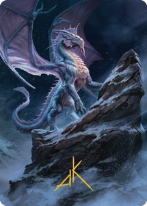 Ancient Silver Dragon Art Card (6/81) (Gold-Stamped Signature) - Art Series: Commander Legends: Battle for Baldur's Gate (ASCLB) #6 - Special Magic: The Gathering Trading Card