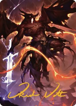 Balor Art Card (Gold-Stamped Signature) trading card from Art Series: Commander Legends: Battle for Baldur's Gate Balor Art Card (Gold-Stamped Signature) - Art Series: Commander Legends: Battle for Baldur's Gate Magic: The Gathering trading card
