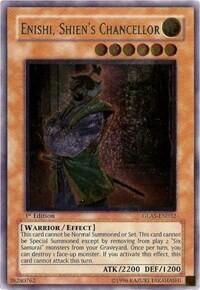 Enishi, Shien's Chancellor (UTR) - Gladiator's Assault (GLAS) #GLAS-EN032 - Ultimate Rare YuGiOh Trading Card