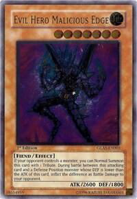 Evil HERO Malicious Edge (UTR) - Gladiator's Assault (GLAS) #GLAS-EN003 - Ultimate Rare YuGiOh Trading Card