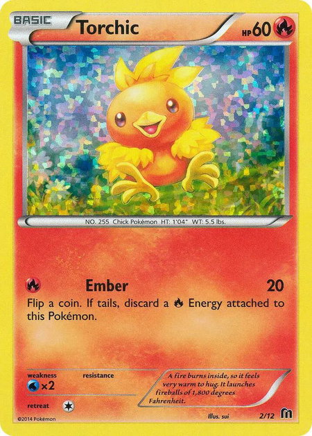Torchic - 2/12 trading card from McDonald's Promos 2016 Torchic - 2/12 - McDonald's Promos 2016 Pokémon trading card