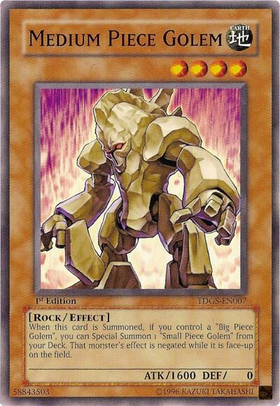 Medium Piece Golem trading card from The Duelist Genesis Medium Piece Golem - The Duelist Genesis YuGiOh trading card