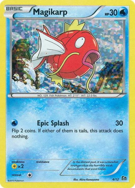Magikarp - 4/12 trading card from McDonald's Promos 2016 Magikarp - 4/12 - McDonald's Promos 2016 Pokémon trading card