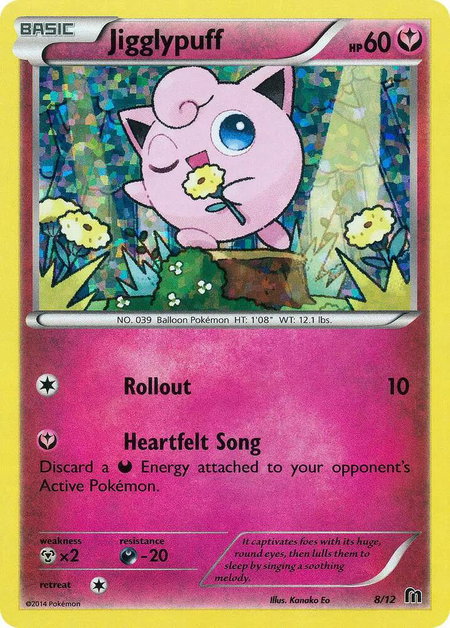 Jigglypuff - 8/12 trading card from McDonald's Promos 2016 Jigglypuff - 8/12 - McDonald's Promos 2016 Pokémon trading card