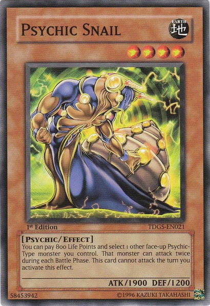 Psychic Snail trading card from The Duelist Genesis Psychic Snail - The Duelist Genesis YuGiOh trading card