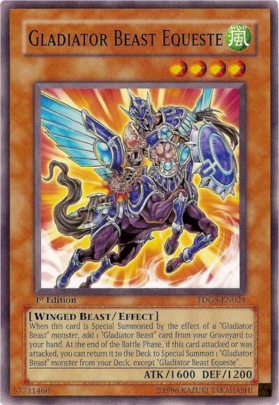 Gladiator Beast Equeste trading card from The Duelist Genesis Gladiator Beast Equeste - The Duelist Genesis YuGiOh trading card