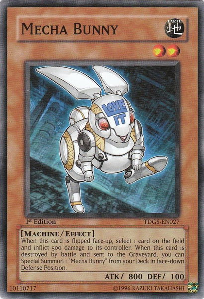 Mecha Bunny trading card from The Duelist Genesis Mecha Bunny - The Duelist Genesis YuGiOh trading card