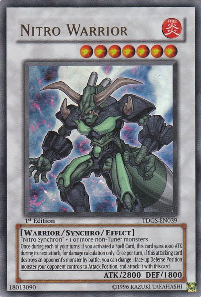 Nitro Warrior trading card from The Duelist Genesis Nitro Warrior - The Duelist Genesis YuGiOh trading card