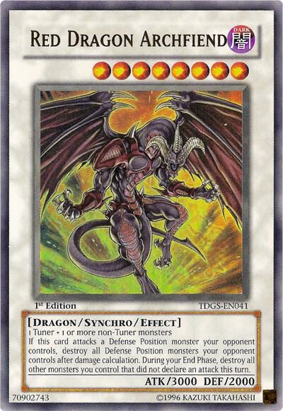 Red Dragon Archfiend trading card from The Duelist Genesis Red Dragon Archfiend - The Duelist Genesis YuGiOh trading card