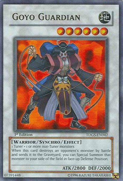 Goyo Guardian trading card from The Duelist Genesis Goyo Guardian - The Duelist Genesis YuGiOh trading card