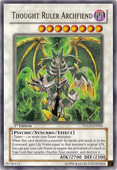 Thought Ruler Archfiend trading card from The Duelist Genesis Thought Ruler Archfiend - The Duelist Genesis YuGiOh trading card