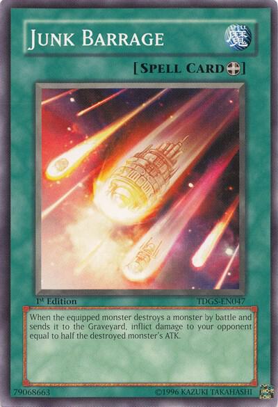 Junk Barrage trading card from The Duelist Genesis Junk Barrage - The Duelist Genesis YuGiOh trading card