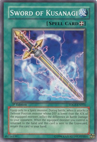 Sword of Kusanagi trading card from The Duelist Genesis Sword of Kusanagi - The Duelist Genesis YuGiOh trading card