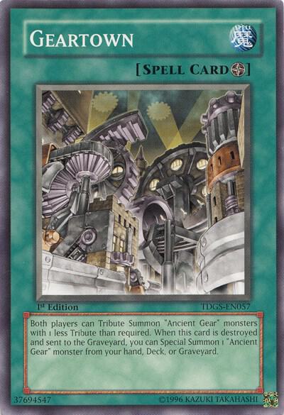 Geartown trading card from The Duelist Genesis Geartown - The Duelist Genesis YuGiOh trading card