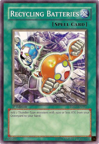 Recycling Batteries trading card from The Duelist Genesis Recycling Batteries - The Duelist Genesis YuGiOh trading card