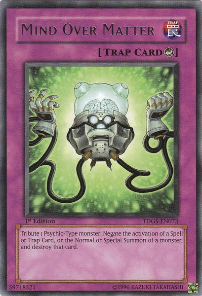 Mind Over Matter trading card from The Duelist Genesis Mind Over Matter - The Duelist Genesis YuGiOh trading card
