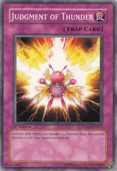 Judgment of Thunder trading card from The Duelist Genesis Judgment of Thunder - The Duelist Genesis YuGiOh trading card