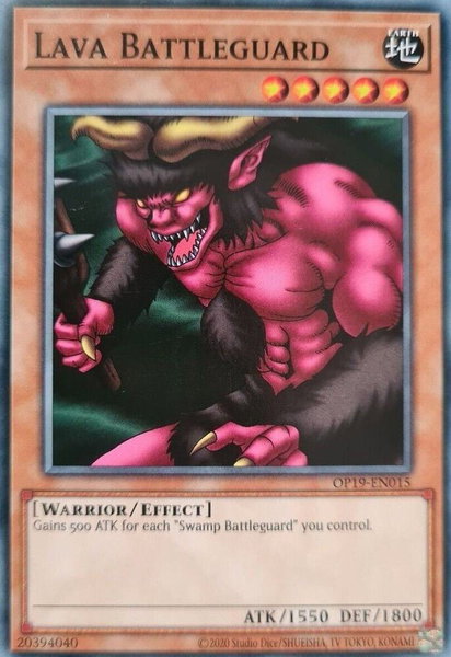 Lava Battleguard trading card from OTS Tournament Pack 19 Lava Battleguard - OTS Tournament Pack 19 YuGiOh trading card