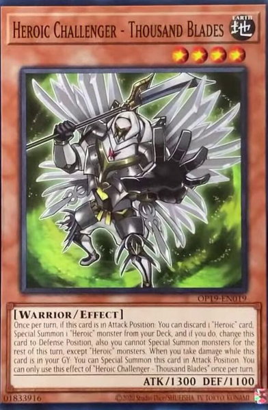 Heroic Challenger - Thousand Blades trading card from OTS Tournament Pack 19 Heroic Challenger - Thousand Blades - OTS Tournament Pack 19 YuGiOh trading card