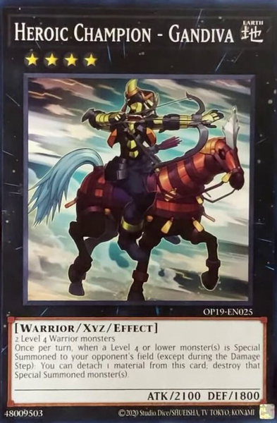 Heroic Champion - Gandiva trading card from OTS Tournament Pack 19 Heroic Champion - Gandiva - OTS Tournament Pack 19 YuGiOh trading card