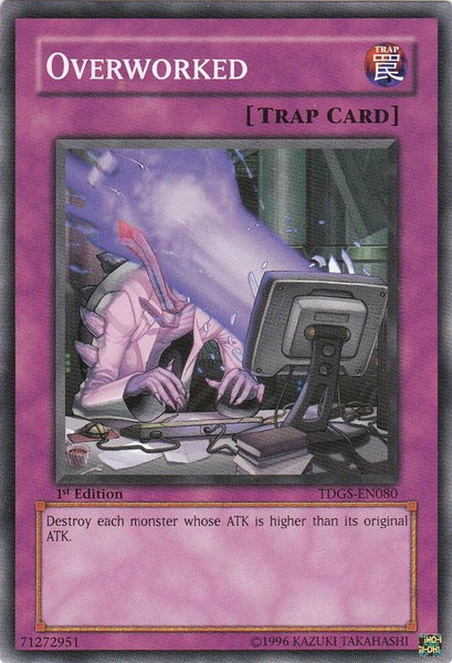 Overworked trading card from The Duelist Genesis Overworked - The Duelist Genesis YuGiOh trading card