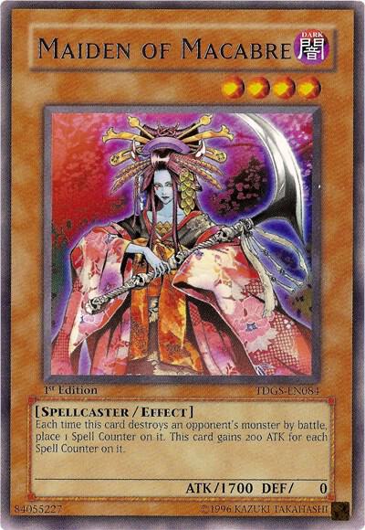 Maiden of Macabre trading card from The Duelist Genesis Maiden of Macabre - The Duelist Genesis YuGiOh trading card