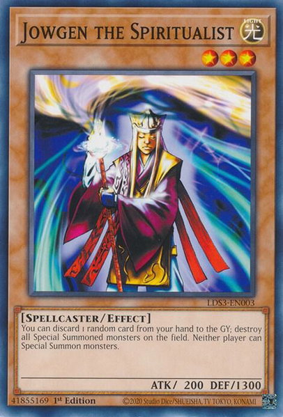 Jowgen the Spiritualist trading card from Legendary Duelists: Season 3 Jowgen the Spiritualist - Legendary Duelists: Season 3 YuGiOh trading card