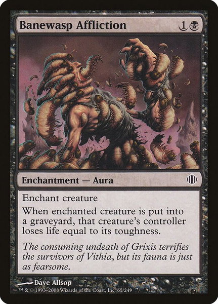Banewasp Affliction trading card from Shards of Alara Banewasp Affliction - Shards of Alara Magic: The Gathering trading card