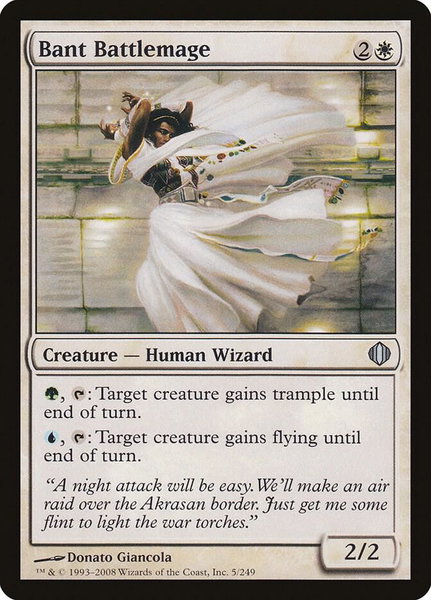Bant Battlemage trading card from Shards of Alara Bant Battlemage - Shards of Alara Magic: The Gathering trading card