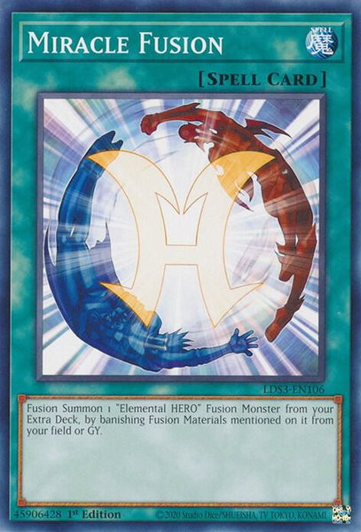 Miracle Fusion trading card from Legendary Duelists: Season 3 Miracle Fusion - Legendary Duelists: Season 3 YuGiOh trading card