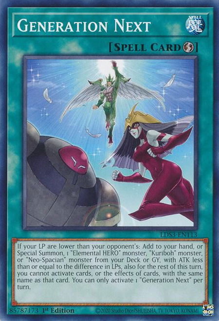 Generation Next trading card from Legendary Duelists: Season 3 Generation Next - Legendary Duelists: Season 3 YuGiOh trading card