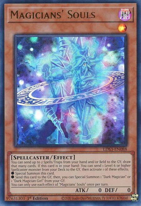 Magicians' Souls trading card from Legendary Duelists: Season 3 Magicians' Souls - Legendary Duelists: Season 3 YuGiOh trading card