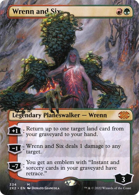 Wrenn and Six (Borderless) - Double Masters 2022 Magic: The Gathering trading card