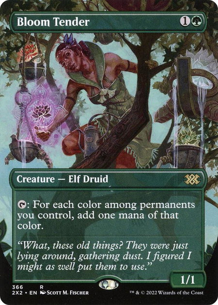 Bloom Tender (Borderless) trading card from Double Masters 2022 Bloom Tender (Borderless) - Double Masters 2022 Magic: The Gathering trading card